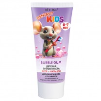 Детская ЗУБНАЯ ПАСТА фтор + кальций ДВОЙНАЯ ЗАЩИТА ОТ КАРИЕСА, BUBBLE GUM
