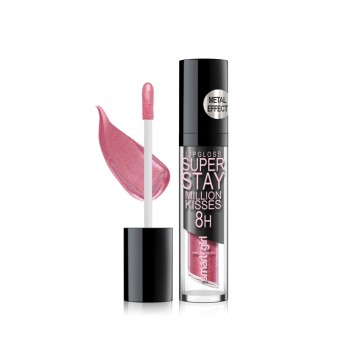Супер стойкий блеск для губ Smart girl Million kisses тон 214 розовый металлик